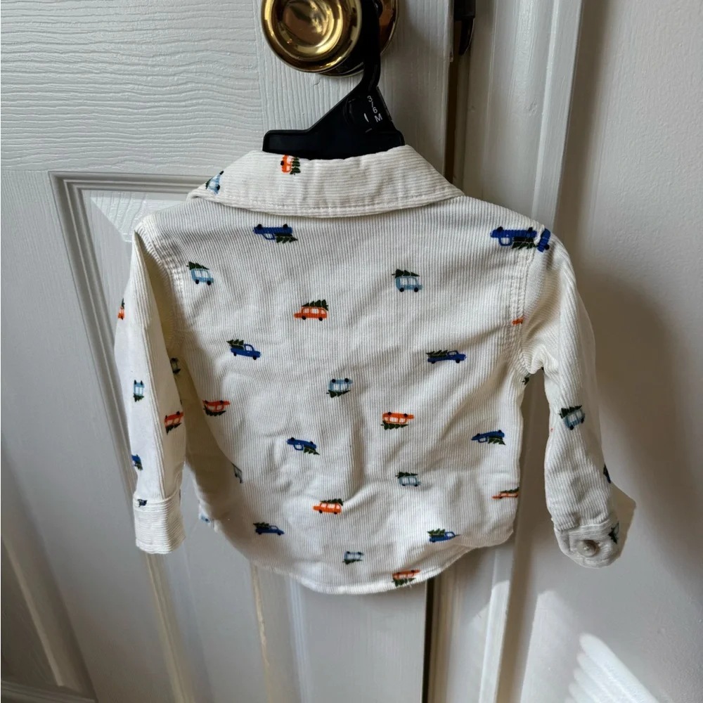 Old Navy Cream Baby Shirt with Car Pattern